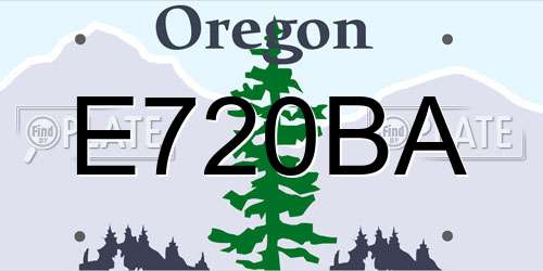 E720BA Oregon License Plate