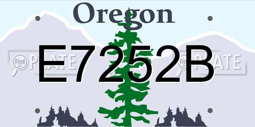 E7252B Oregon License Plate