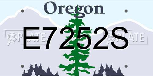 E7252S Oregon License Plate