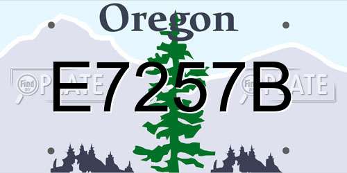 E7257B Oregon License Plate