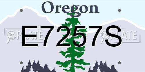 E7257S Oregon License Plate
