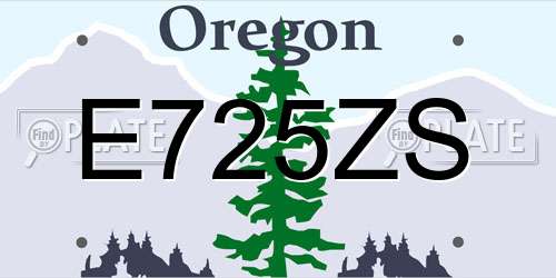 E725ZS Oregon License Plate