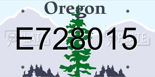 E728015 Oregon License Plate