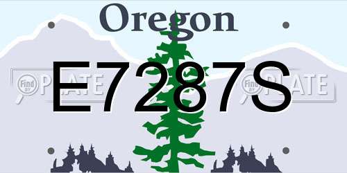 E7287S Oregon License Plate