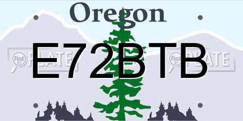 E72BTB Oregon License Plate