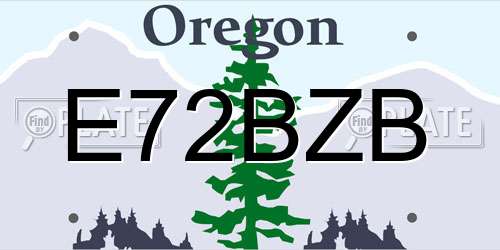 E72BZB Oregon License Plate