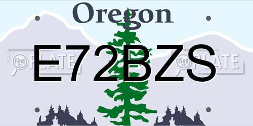 E72BZS Oregon License Plate