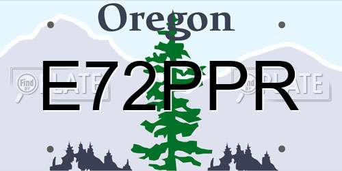 E72PPR Oregon License Plate