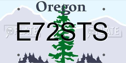 E72STS Oregon License Plate
