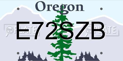 E72SZB Oregon License Plate