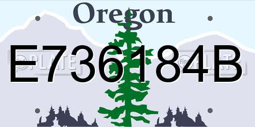 E736184B Oregon License Plate