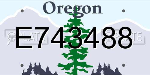 E743488 Oregon License Plate