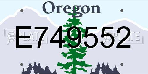 E749552 Oregon License Plate