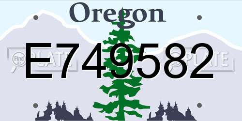 E749582 Oregon License Plate