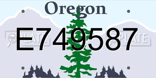 E749587 Oregon License Plate