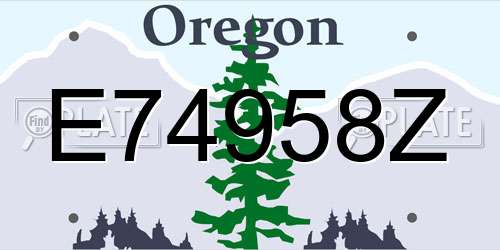 E74958Z Oregon License Plate