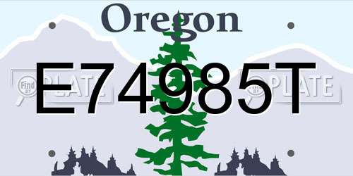 E74985T Oregon License Plate