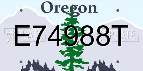 E74988T Oregon License Plate