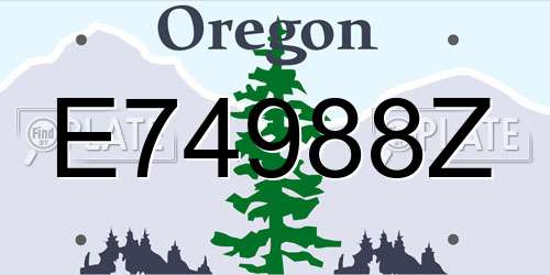 E74988Z Oregon License Plate