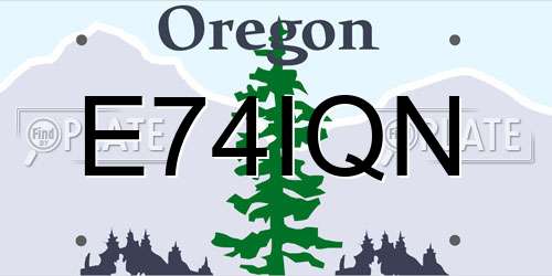 E74IQN Oregon License Plate