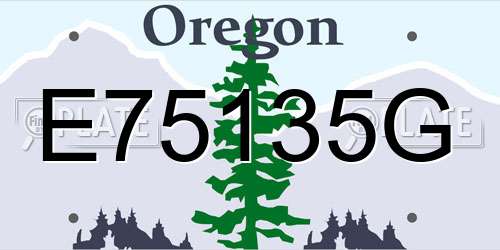 E75135G Oregon License Plate