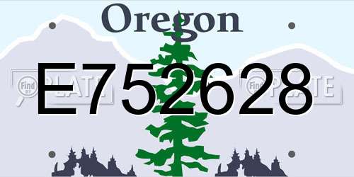 E752628 Oregon License Plate