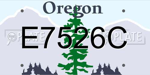 E7526C Oregon License Plate