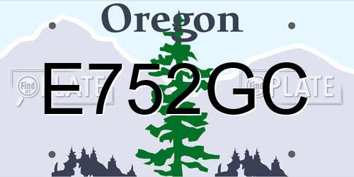 E752GC Oregon License Plate
