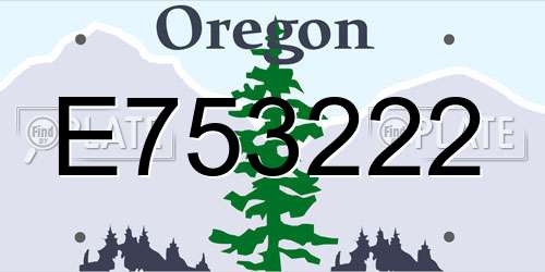 E753222 Oregon License Plate