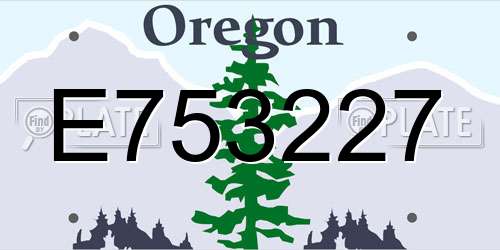 E753227 Oregon License Plate