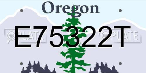 E75322T Oregon License Plate