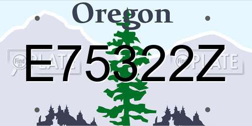 E75322Z Oregon License Plate