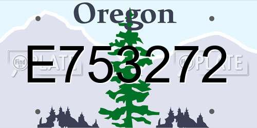 E753272 Oregon License Plate