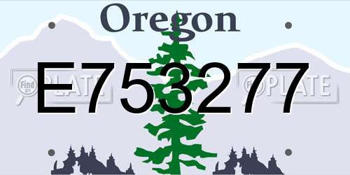 E753277 Oregon License Plate