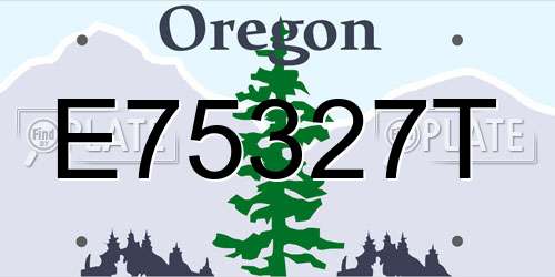 E75327T Oregon License Plate
