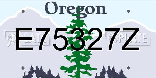 E75327Z Oregon License Plate