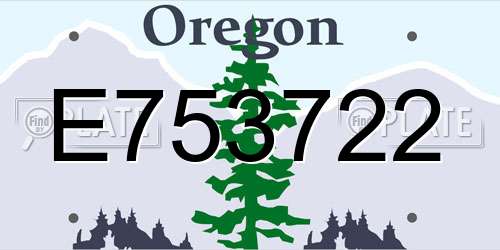 E753722 Oregon License Plate