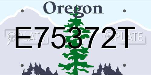 E75372T Oregon License Plate