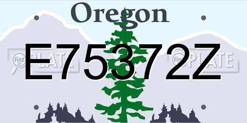 E75372Z Oregon License Plate