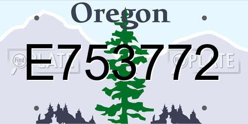 E753772 Oregon License Plate