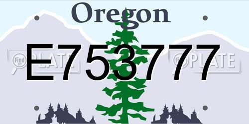 E753777 Oregon License Plate