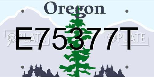E75377T Oregon License Plate