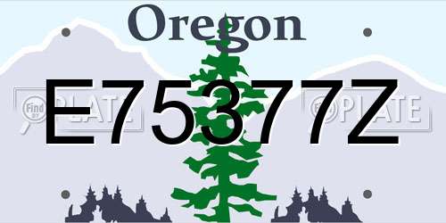 E75377Z Oregon License Plate