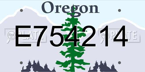 E754214 Oregon License Plate