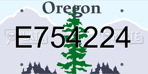 E754224 Oregon License Plate