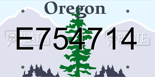 E754714 Oregon License Plate