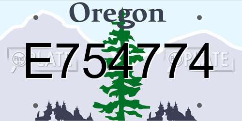 E754774 Oregon License Plate