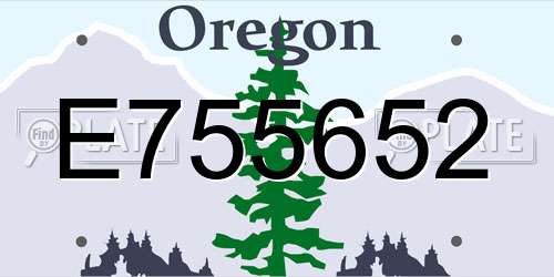 E755652 Oregon License Plate