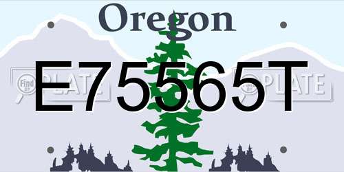 E75565T Oregon License Plate