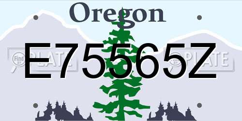 E75565Z Oregon License Plate